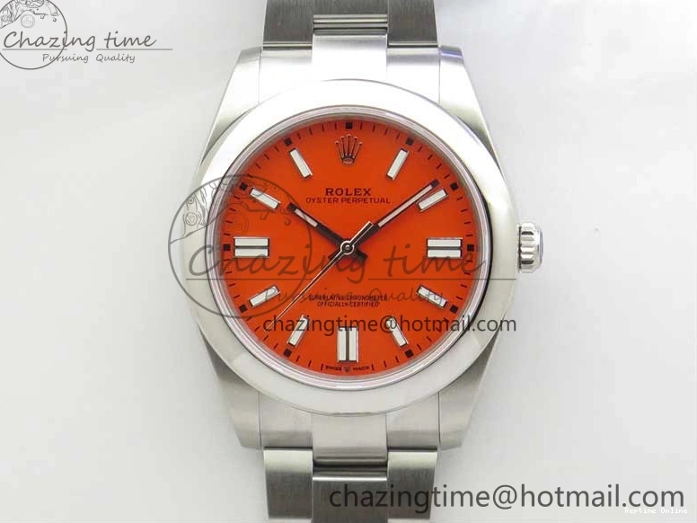 1103 Casual Oyster Perpetual 41mm 124300 EWF Best Edition Red Dial on SS Bracelet A 2856